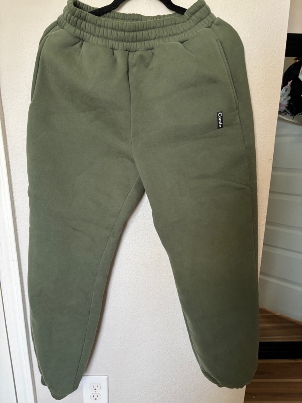 Olive Green Comfrt Fleece Jogger Pants Sz Small Unisex
